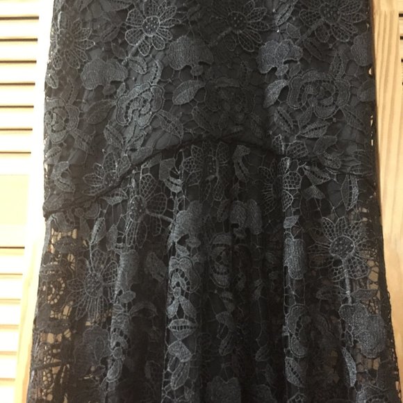 NICOLE MILLER LACE SHEER HEM GOWN Size 2 - Picture 14 of 16